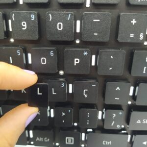 Etiquetas Adesivos Idioma Teclado Português Br Ç PRETO