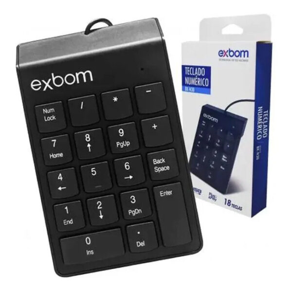 Teclado Numérico Com Fio USB 2.0 18 Teclas - Image 3